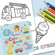 30-Page Toddler Color Recognition Enlightenment Coloring Book, Children's Original Animal Theme Doodle Book, Zero-Based Kids Hand-Drawing Practice Sketchbook, High-Definition Patterns Soft Eye Protection, Toddler Art Thinking Expansion Doodle Book, Home Early Education Entertainment Book, Practical Stationery Gift For Children During Back-To-School Season - Mint Blue - View 7