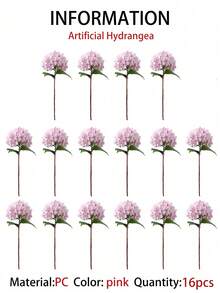 18/9/1件裝 粉色與白色人造繡球花，適用於婚禮、新娘花束、居家房間裝飾、秋季與萬聖節主題、派對、臥室、浴室、桌面擺飾、戶外場景、返校裝飾與牆面裝飾 - 粉色 - 查看 16