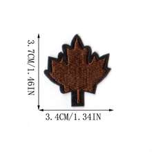 Mini Black & Red Maple Leaf Embroidered Patch And Applique - 3.81cm Iron-On Fabric Patch, DIY Embroidery Patch, Sewable & Iron-On Heart Patch, Suitable For Clothes, Jackets, Hats, Backpacks, Jeans, Decorative Badge - Ironing Style - View 4