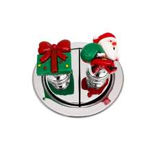 2pcs Christmas Toilet Flush Button, Christmas Tree, Christmas Gift, Creative Bathroom Water Tank Switch Button, Cute Toilet Sticker - Multi-color - View 7