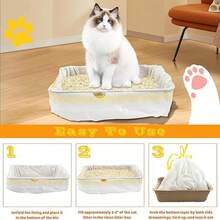 Cat Litter Box Trash Bags, Cat Litter Box Liners - Thickened Leak-Proof With Drawstring, Odor-Locking, Non-Stick Bottom, Slouchy-Friendly, Large Size Cat Litter Box Trash Bags - Cat Family , Christmas Gift - Multicolor - View 6
