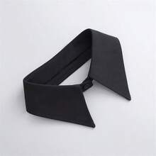 1pc Solid Color Casual Polyester Fake Collar, Autumn/Winter - Black Separate Collar - View 3