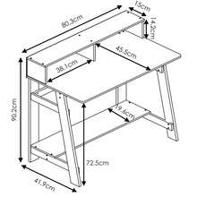 Engineered Wood SIMPLISTIC A Frame Computer Desk In Dark Walnut - Walnut - View 11