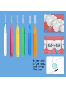 30pcs Straight Interdental Brushes, For Adults, Clean Interdental Spaces, Clean Braces And Orthodontic Brackets, Interdental Toothbrush Toothpicks - Multicolor - View 2