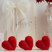 1 Piece Of Heart-Shaped Scented Candle For Atmosphere, A Red Small Gift, Handmade For Valentine's Day And Wedding, A Heart-Shaped Fragrance Candle For A Perfect Gift For Friends. - Multi-color - View 3