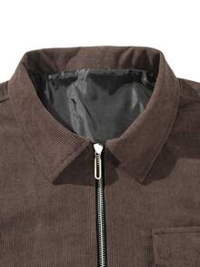 Men's Autumn/Winter Vintage Fashion Versatile Jacket, Turn-Down Collar Casual Daily Commute Outerwear - Coffee Brown - View 10