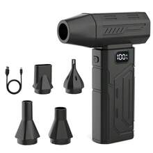 SULVGO 3000mAh Compressed Air Duster, 130,000RPM Ultra-Powerful Cordless Air Duster, 5 Nozzles, Rechargeable Brushless Blower, 6-Speed Adjustable Mini Blower With LED Light, Suitable For Computer/Home/Outdoor/Car Dusting - Handheld - View 10
