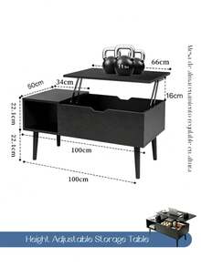 Lift Top Coffee Table,Set Table,Set Of 2 Nested Coffee Tables,MDF Wooden - Multicolor - View 7