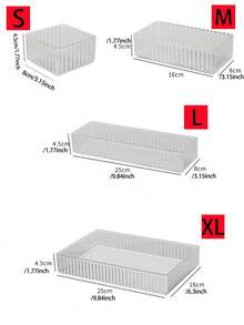 7/6/1pc Drawer Storage Box, Cosmetics And Skincare Storage Box, Transparent Multi-Size Combination Toner And Sample Storage Box, Perfect For Organizing Cosmetics, Bathroom Cabinets, Office Supplies, Kitchen Utensils, Also Suitable As Christmas Gifts, Home Decor, Women's Storage And Organization - Multicolor - View 3
