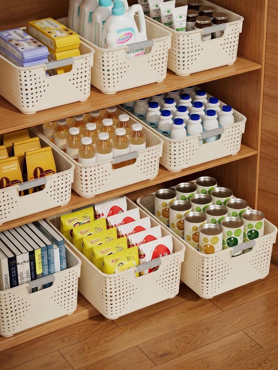3pcs Multi-Functional Storage Boxes, Stackable Storage Bins, Suitable For Snacks, Clothes, Spice Bottles, Toys Storage, Applicable For Kitchen Cabinets, Countertops, Bedroom, Bathroom 1/3pcs - Multicolor - View 1