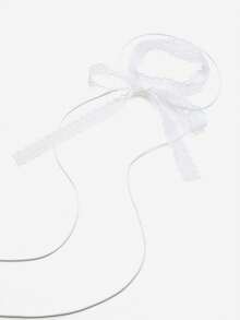 Sorayune 1pc Vintage Gothic Lace-Up Necklace For Girls, Double-Layered Bow-Knot Choker Collarbone Chain For Women Valentines - Lace - View 4
