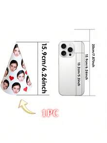 1/5/10/20件客製化臉部圓錐派對帽，個性化照片紙生日帽附愛心印花，3種尺寸，趣味派對裝飾，適用於生日、單身女郎派對、週年紀念，20-70歲生日裝飾，中性客製化照片帽，個性化寵物臉部帽 - 多色2 - 查看 17