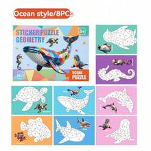 1 buah Puzzle Stiker - Stiker Kolase Geometris 3D Anak-anak, Stiker Puzzle Intelektual Buatan Tangan DIY, Mainan Edukasi Pendidikan Dini, Buku Aktivitas Edukasi, Cocok Untuk Dewasa, Mengembangkan Kreativitas dan Keterampilan Motorik, Termasuk Hewan, Bentuk, Warna - Hadiah Ulang Tahun, Natal, Halloween (Termasuk Pinset Kecil) - MultiWarna - View 9