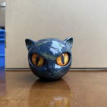 1pc Handmade Resin Black Cat Sculpture Figurine, Faux Marble Texture Desktop Art Decor, Creative Home Soft Furnishing Gift - Multiple Styles - View 16