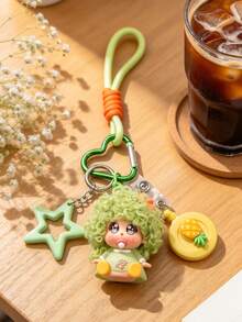 Cartoon Fuzzy Pacifier Doll Keychain Pendant, 3D Figure Design Eye-Catching And Unique, Delicate Texture And Durable Paint, Compact And Lightweight, Suitable As Car Key Charm, Backpack/School Bag Pendant, Handbag Decoration, Daily Outfit Accent, Perfect For Girls, Couples, Best Friends, Holiday Gifts, Promotional Giveaways, Cute Accessory Keyring - Multicolor - View 6
