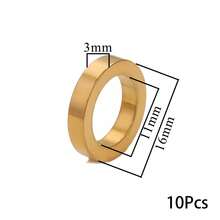 10Pcs Stainless Steel Gold Plated Smooth Closed Link Rings, Large Hole Hollow Circle Connector, DIY Bracelet Necklace Jewelry Making Accessories - Connecting Ring - View 15