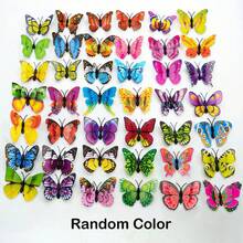 2Pcs/6Pcs/9Pcs/18pcs Random Style & Color 3D Double Layer Glowing Butterfly LED Lights With Adhesive Backing, Wall Decor, Home Decor, Holiday Decor, Family Decoration - Multicolor - View 6