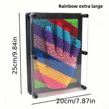 1pc Rainbow 3D Pin Art Toy, DIY Sensory Handprint Pin Board, Perfect Gift, 3D Clone Hand Mold - Rainbow Color, Creative Pin Art & Handmade Craft, Suitable For Artists, Craft Enthusiasts And Young Makers, Unique, Personalized And Fun, Own Your Rainbow Handprint Masterpiece, Pin Color Randomly Shipped - Multicolor - View 13