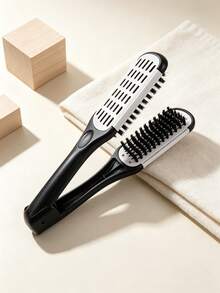 V Type Double Sided Hair Straightening Comb, Clip Hair Brush With Vent Holes, Anti Static Styling Tool For Salon Home DIY Hair Smooth Styling - Multicolor - View 1