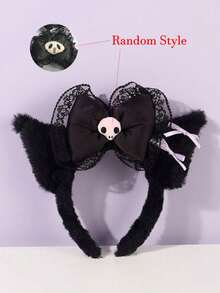 Pink Bow Plush Headband - Cute & Comfortable Hair Accessory For Girls, Suitable For Washing Face And Autumn/Winter Styling - Multicolor - View 12