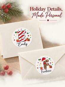 Stiker Nama Natal yang Dipersonalisasi, Label Liburan Kustom dengan Gambar Santa, Manusia Salju, Rusa Kutub, Penguin, dan Huruf, Stiker Hadiah Bulat untuk Pembungkus Kado, Dekorasi Hadiah Musiman, Perayaan Natal Keluarga, Pesta Meriah, dan Pemberian Hadiah Anak-Anak - MultiWarna - View 7