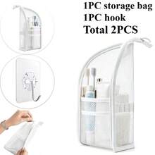 Upright Toiletry Bag Set (Includes 1 Storage Bag And 1 Hook); Foldable, Transparent, Hanging Travel Makeup Bag; Large-Capacity Organizer For Outdoor Essentials; Suitable For Storing Toiletries, Cosmetics, And Sunscreen. - Multicolor - View 5