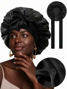 1pc Satin Bow Sleep Cap, Soft Hair Bonnet, Suitable For Curly, Braided And Natural Hair, Multiple Colors, Essential For Hair Car ,Travel And Gift - Multicolor - View 12