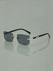 1PC Vintage Men's Rimless Fashion Fashion Glasses, Personalized Premium Style - Retro - View 6