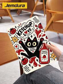 Jemdura 1件精緻平板保護殼，可愛黑貓與番茄圖案印花，適用 Kindle NK 11/Ko-Bo/Kindle Youth Edition/Kindle Paperwhite 5，Kindle 2024 保護殼/平板三折支架保護殼，具備自動喚醒/睡眠功能，輕巧便攜，完美貼合保護您的閱讀設備，適合送給孩子/家人的禮物 - 彩色 - 查看 19