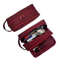 Large Capacity Divided Makeup Bag, Soft Fabric Zipper Cosmetic Organizer With Handle, Portable Travel Toiletry Bag For Women Daily Use - Multicolor - View 13