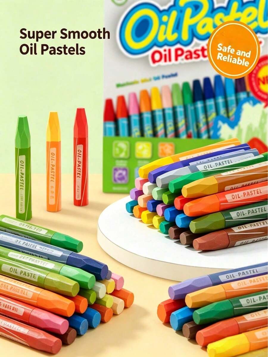 36/24/12 Colors Student Oil Pastel Crayons, Rich And Vibrant Colors. Washable Design, Easily Cleaned From Stains. Suitable For Children's Daily Doodling, Creative Painting, And Various DIY Crafts, Perfect For Home And Classroom Art