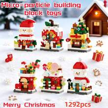 400pcs+6pcs Gift Box Edition Christmas Street Scene Series Micro Particle Building Block Toy Set, ABS Material, Creative DIY Handmade Assembly Toy, Stress Relief Healing Desktop Decoration, Adult Building Toy, Holiday Gift, Room Decor, Birthday Gift, Christmas Gift, Decoration, Commemorative, Holiday Gift Recommendation - Multicolor - View 3