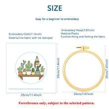 French 3D Plant Embroidery Full Material Kit, Cute Cactus And Tulip Potted Plants, Beginner Zero-Based Healing Desktop Decor - Multicolor - View 4