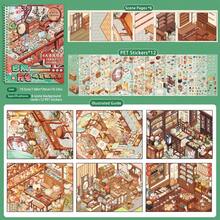 6 cuốn sách sticker phong cảnh phong cách Trung Quốc, sticker mô phỏng hàng hóa cửa hàng, sách sticker graffiti trang trí thủ công - Hình chữ nhật - Xem 13