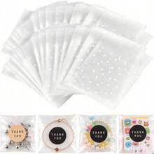 100pcs Transparent Baking Bags, Multiple Sizes, Clear Self-Sealing Cellophane Bags, Reusable Plastic Bags, Suitable For Party Gifts And More - Multicolor - View 4
