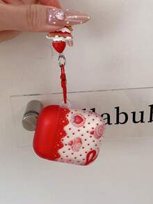 Polka Dot Strawberry Bow Earphone Case Compatible With Pods 5, Pro 3, Pods Pro 2, 4th Gen Apple 3 Wireless Bluetooth Earphones, 2nd/3rd Gen, Minimalist 1/2 - Red - View 9