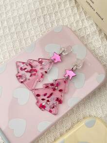 1pc/2pcs Translucent Glitter Wish Tree Phone Dust Plug, Christmas Tree Shape With Star Pendant, Decorative And Dust-Proof Function, Blocks Charging Port To Prevent Dust, Protects Phone Interface, Can Be Used As Phone Charm, Cute And Exquisite For Apple Type-C Phones - Multicolor - View 3