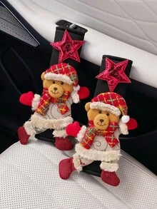 Christmas 2PCS Fabric Santa Claus, Snowman, Reindeer, Number 2027 Star Decor Car Seat Belt Shoulder Pads - Random Styles - View 8