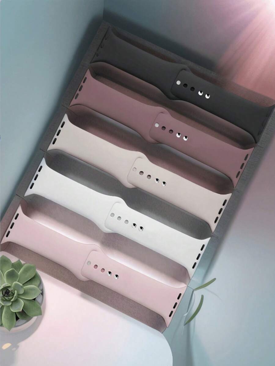 5pcs/Set Sports Fashion Silicone Watch Bands, Snug Fit Delicate Wear, Perfect Holiday Gift - 38/40/41/42mm(Series 10) - View 1