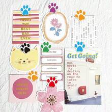 500pcs/Roll Cat Paw Stickers, Holiday Teacher Reward Decorative Stickers, Inspirational Stickers, Happy Smiling Face Handmade Sealing Stickers, Gift Self-Adhesive Sealing Stickers - M - View 2