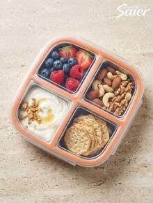 Multi-Set Combination 304 Stainless Steel Portable Leak-Proof Light-Shielding Bento Box, 3-Compartment/4-Compartment 1200ml Flip-Top Lunch Box, Suitable For Students/Office Workers/Outdoor Picnic And Fruit/Snack Storage, Stainless Steel Material, Heat Insulation, Easy To Clean, Ideal Home Kitchen Tableware - Multicolor - View 4