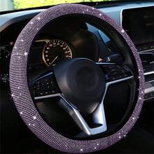 1pc Rhinestone Car Steering Wheel Cover, Bling Diamond Steering Wheel Wrap, No Inner Ring Car Interior Accessories For Women - Shiny - View 13
