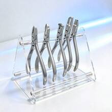 1pc Clear Acrylic Nail Clipper Storage Rack, Triangular Manicure Tool Display Stand, Large Capacity Dental Pliers Display Rack, Desktop Nail Clipper Organizer - Multicolor - View 7