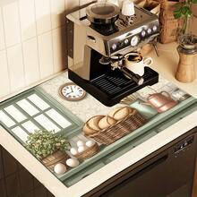 (Hot !!) 1pc 2D Kitchen Pattern, Flat Stove Protector Mat And Non-Slip Heat-Resistant Rubber Stove Cover Mat Suitable For Induction Cooktop, Glass Cooktop And Multi-Functional Anti-Scratch Mat, Also Best Choice For Oven, Washing Machine, Dryer And Kitchen Decoration. - Multicolor - View 5
