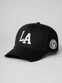 1 Unisex Letter Embroidery Baseball Cap Outdoor Adjustable Sun Protection Casual Hat Suitable For Spring And Autumn Travel Beach Vacation - Black - View 3