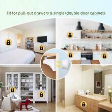 4-Piece/3 Piecesmagnetic Suction Invisible Self-Adhesive Children's Cabinet Drawer Lock, Baby Lock - Anti Pinch And Hole Free, Suitable For Baby Rooms - Multicolor - View 6