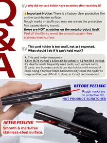 XAXRE 1 buah Dompet Kartu Kredit Stainless Steel Anti-RFID, Melindungi Uang Tunai, Dokumen, Kartu Kredit, Dompet Kartu Logam, Cocok untuk Pakaian Formal/Bisnis, Rekomendasi Hadiah Hari Valentine - Satu-Ukuran - View 12