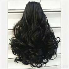 1 Piece Curler Ponytail Extension, Synthetic Fluffy Wavy Ponytail Wig, Suitable For Women, Summer Beach Holiday Hair Accessories, - Multicolor - View 3