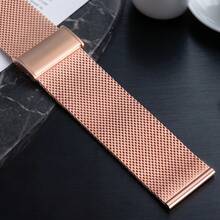1pc Milanese Loop 304 Stainless Steel Quick Release Rose Gold Strap Compatible With Apple Watch HW DW, Unisex (Watch Not Included) - Rose Gold - View 8