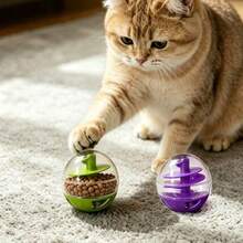 Cat Treat Dispenser Ball, Interactive Slow Feeder Ball, Durable Chew Training Toy, Rotating Treat Dispenser For Indoor Kittens Daily Activity - 500ml - View 2
